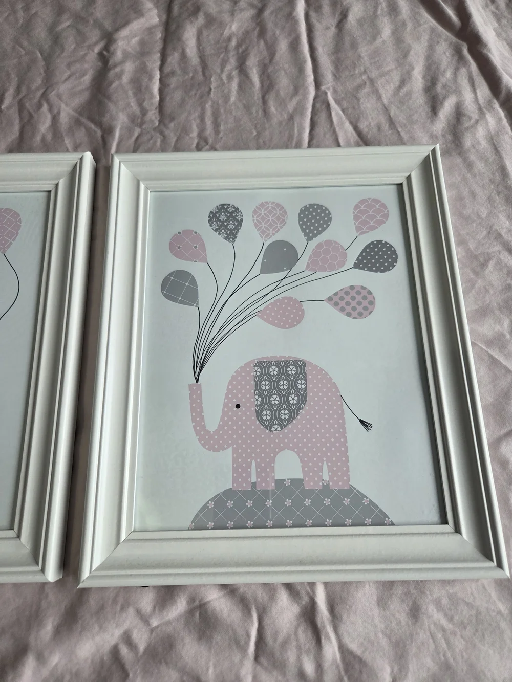Unbranded Pink & Gray Elephant Stacked Wall Art - Home Wall Décor